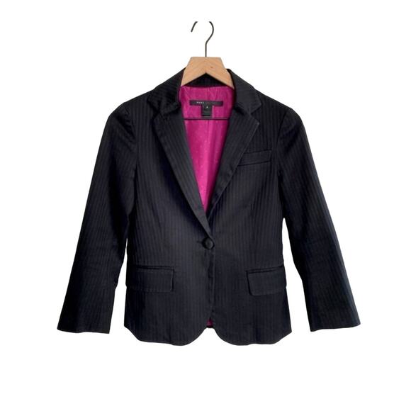 Marc Jacobs Black Pinstripe Blazer Size 2 - Picture 1 of 7